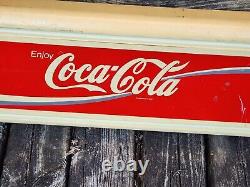 Enjoy Coca-Cola Sign Panel Molded Plastic Vintage Unusual 10-5/8x68-1/2x2-3/4