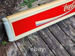 Enjoy Coca-Cola Sign Panel Molded Plastic Vintage Unusual 10-5/8x68-1/2x2-3/4