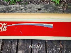 Enjoy Coca-Cola Sign Panel Molded Plastic Vintage Unusual 10-5/8x68-1/2x2-3/4