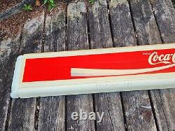 Enjoy Coca-Cola Sign Panel Molded Plastic Vintage Unusual 10-5/8x68-1/2x2-3/4