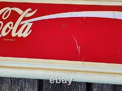 Enjoy Coca-Cola Sign Panel Molded Plastic Vintage Unusual 10-5/8x68-1/2x2-3/4