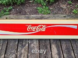 Enjoy Coca-Cola Sign Panel Molded Plastic Vintage Unusual 10-5/8x68-1/2x2-3/4