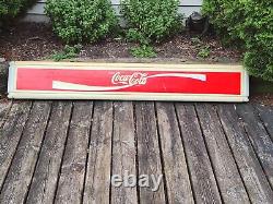 Enjoy Coca-Cola Sign Panel Molded Plastic Vintage Unusual 10-5/8x68-1/2x2-3/4