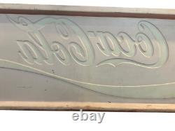 Enjoy Coca Cola Store Advertisement Embossed Wall Sign 29X73 Vintage 1970s