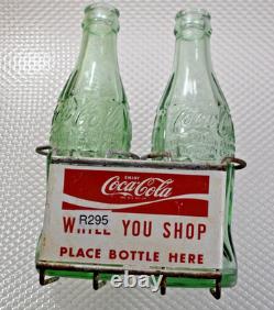 Enjoy Coca Cola While You Shop Painted Metal Shopping Cart Pop Bottle Caddy Sign