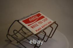 Enjoy Coca Cola While You Shop Painted Metal Shopping Cart Pop Bottle Caddy Sign
