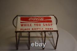 Enjoy Coca Cola While You Shop Painted Metal Shopping Cart Pop Bottle Caddy Sign