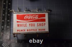 Enjoy Coca Cola While You Shop Painted Metal Shopping Cart Pop Bottle Caddy Sign