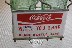 Enjoy Coca Cola While You Shop Painted Metal Shopping Cart Pop Bottle Caddy Sign