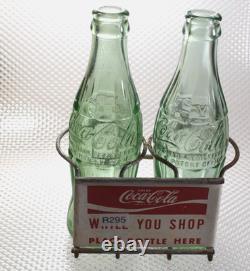 Enjoy Coca Cola While You Shop Painted Metal Shopping Cart Pop Bottle Caddy Sign