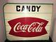 Estate Find SUPER RARE 1950s Coca Cola Flanged Fishtail Candy Sign 2 Sided Metal