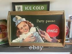 Excellent 1947 Coca Cola Cardboard Sign Frame Is A Good Reproduction 20x36