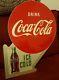 Excellent NOS Vintage Metal Coca Cola Sign, 1951 Double Sided Flanged Sign