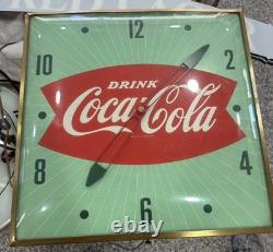 Excellent PAM Bubble Glass Coca-Cola Fish Tail Clock Soda Advertising Cola