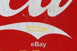 Exceptional Rare Original 1941 Canadian Porcelain Coca-Cola Door Kick-Plate Sign