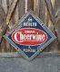 Extremely RARE 1948 Cheerwine Diamond Sign. Painted Metal. 45inx45in