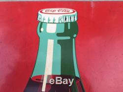Extremely Rare All Original 1940s Metal Tin Coca-Cola Sign- Large 71 x 35