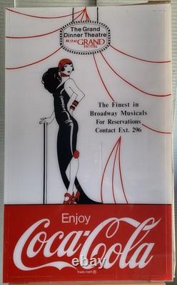 Extremely Rare Grand Hotel Coca Cola Lucite Lightbox Advertising Sign 40 Tall