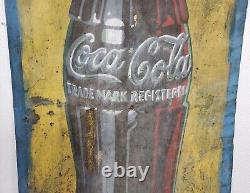 Extremely Rare Vintage Coca-Cola Sign (2 Pieces) 48x16 Arabic