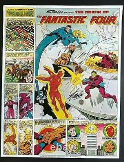 FANTASTIC FOUR Marvel origin Byrne, Sinnot Coca-Cola poster signed by STAN LEE