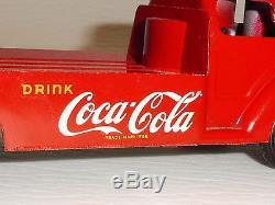 FANTASTIC NEAR MINT 1950's COCA-COLA DELIVERY TOY TRUCK LONDONTOY CANADA SIGN