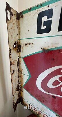 Flange Grocery Coca Cola Fishtail Painted Sign 18x15 Inch