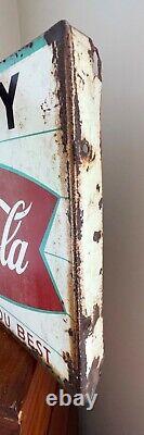 Flange Grocery Coca Cola Fishtail Painted Sign 18x15 Inch
