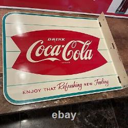 Flanged Original & Authentic''coca Cola'' Painted Sign 18x15 Inch Am 23 Mar