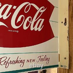 Flanged Original & Authentic''coca Cola'' Painted Sign 18x15 Inch Am 23 Mar