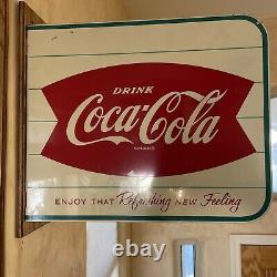 Flanged Original & Authentic''coca Cola'' Painted Sign 18x15 Inch Am 23 Mar