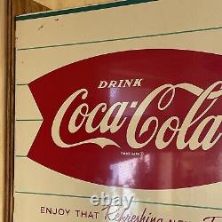 Flanged Original & Authentic''coca Cola'' Painted Sign 18x15 Inch Am 23 Mar