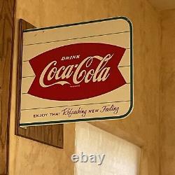 Flanged Original & Authentic''coca Cola'' Painted Sign 18x15 Inch Am 23 Mar