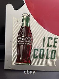 Flanged Original & Authentic''coca Cola'' Painted Sign 18x22.5 Inch A-m 9-57