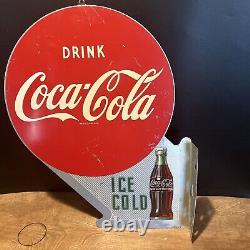 Flanged Original''coca Cola'' Painted Sign 18x22.5 Inch A-m 5-52 Tac Cert