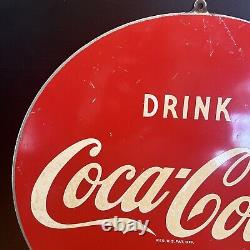 Flanged Original''coca Cola'' Painted Sign 18x22.5 Inch A-m 5-52 Tac Cert