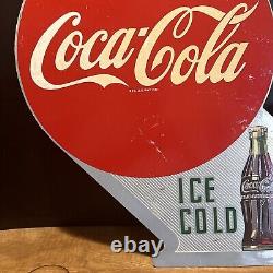 Flanged Original''coca Cola'' Painted Sign 18x22.5 Inch A-m 5-52 Tac Cert