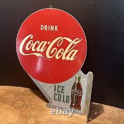 Flanged Original''coca Cola'' Painted Sign 18x22.5 Inch A-m 5-52 Tac Cert