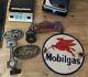 Ford Coca Cola Mobil Sign Set Lot Collector Gas Oil Plaque x5 Pieces Brass Metal