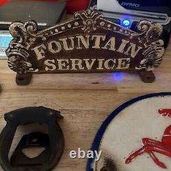 Ford Coca Cola Mobil Sign Set Lot Collector Gas Oil Plaque x5 Pieces Brass Metal