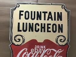 Fountain Luncheon Coca Cola Porcelain 42 X 37 3/4 In Double Side