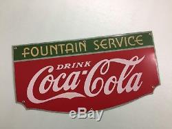 Fountain Service Porcelain Coca-Cola Sign 1934