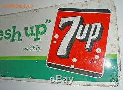 Fresh Up with 7up Embossed Tin Vintage Sign dated 1962