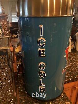 Frosty Root Beer ICE COLD Trash Can SS TOP VERY NICE! 12 Gal. 29 Tall