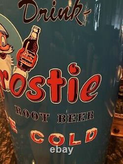 Frosty Root Beer ICE COLD Trash Can SS TOP VERY NICE! 12 Gal. 29 Tall