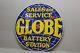 Globe Battery Station Service Porcelain Sign Bar Gas Oil Coke Eagle
