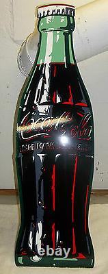 Giant Coca Cola Bottle Sign, Heavy Steel, Porcelain Look and Feel, 45 Tall