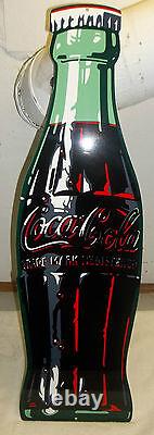 Giant Coca Cola Bottle Sign, Heavy Steel, Porcelain Look and Feel, 45 Tall