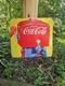 Giant Vintage 1950's Coca-cola Porcelain Sign 25 X 26.5
