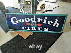 Goodrich Tires Porcelain Sign 60 X 20 Original Heavy Porcelain Sign Bf Goodrich