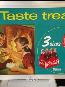 Gorgeous 1950 Coca Cola Cardboard with Original Frame DOUBLE SIDED. NEAR MINT